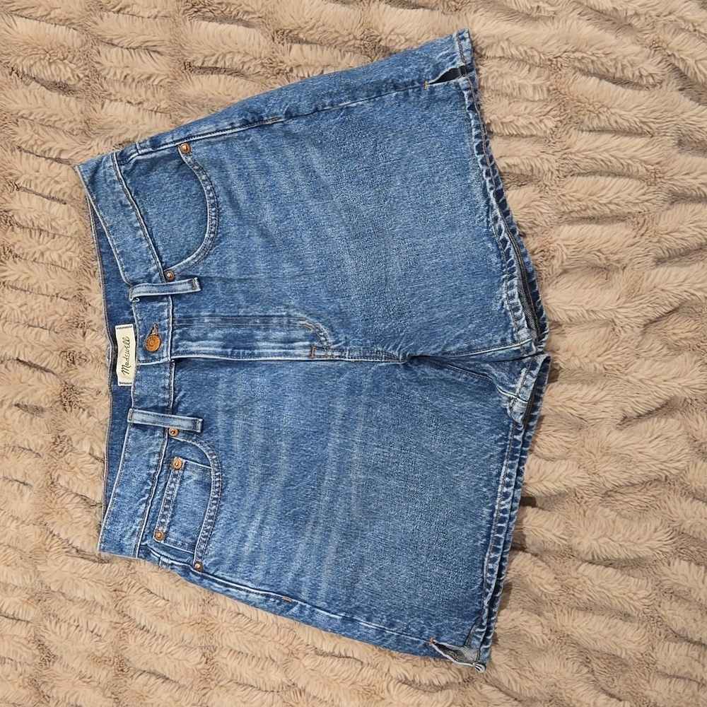 Madewell NJ056 Relaxed Mid Length Denim Jean Shorts 26 Vintage Mom Jeans